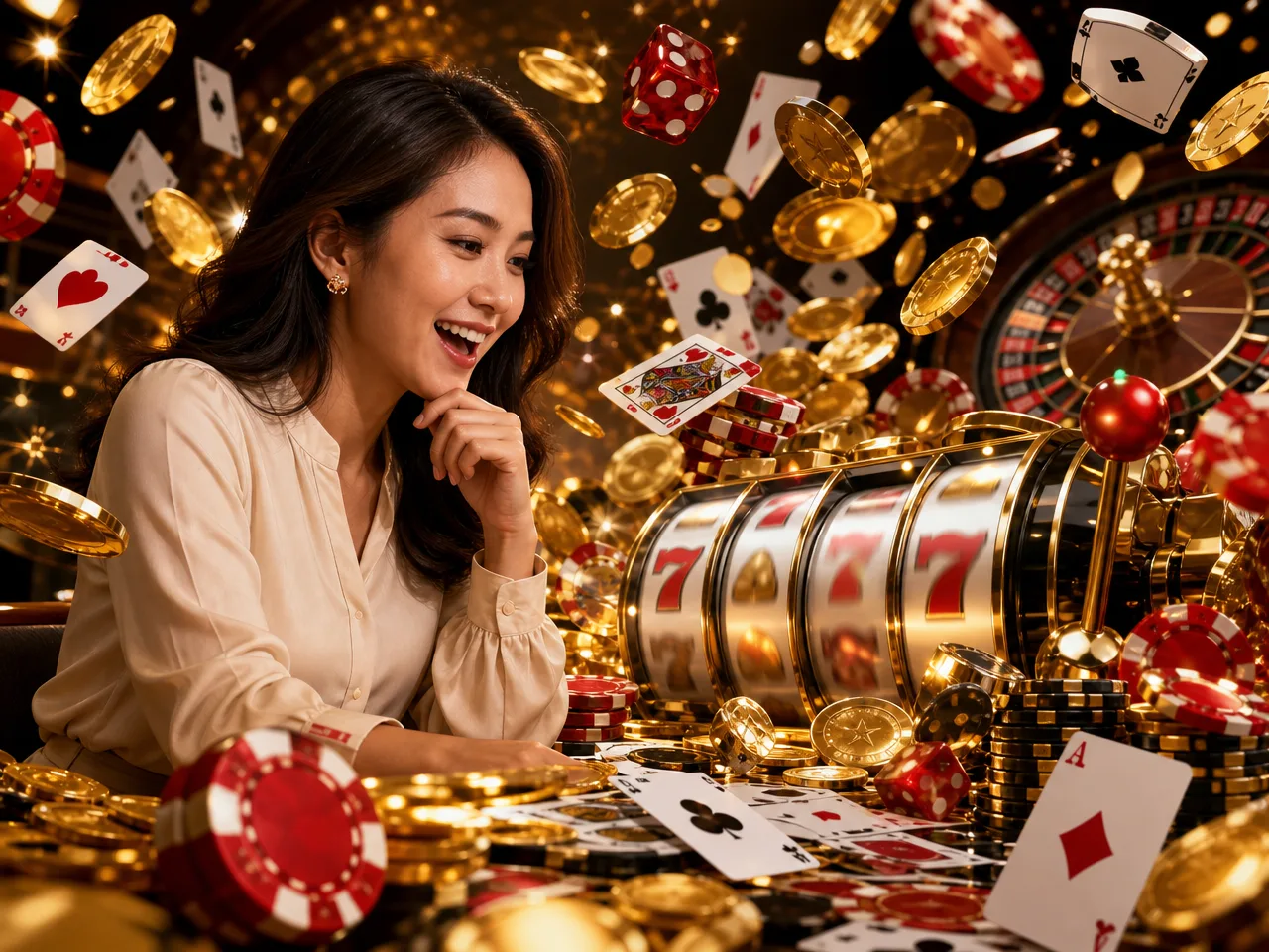 Every Game on Lucky555 Malaysia, Broken Down. From spinning reels to live dealer tables, Lucky555 brings to… – gold slots collage illustration