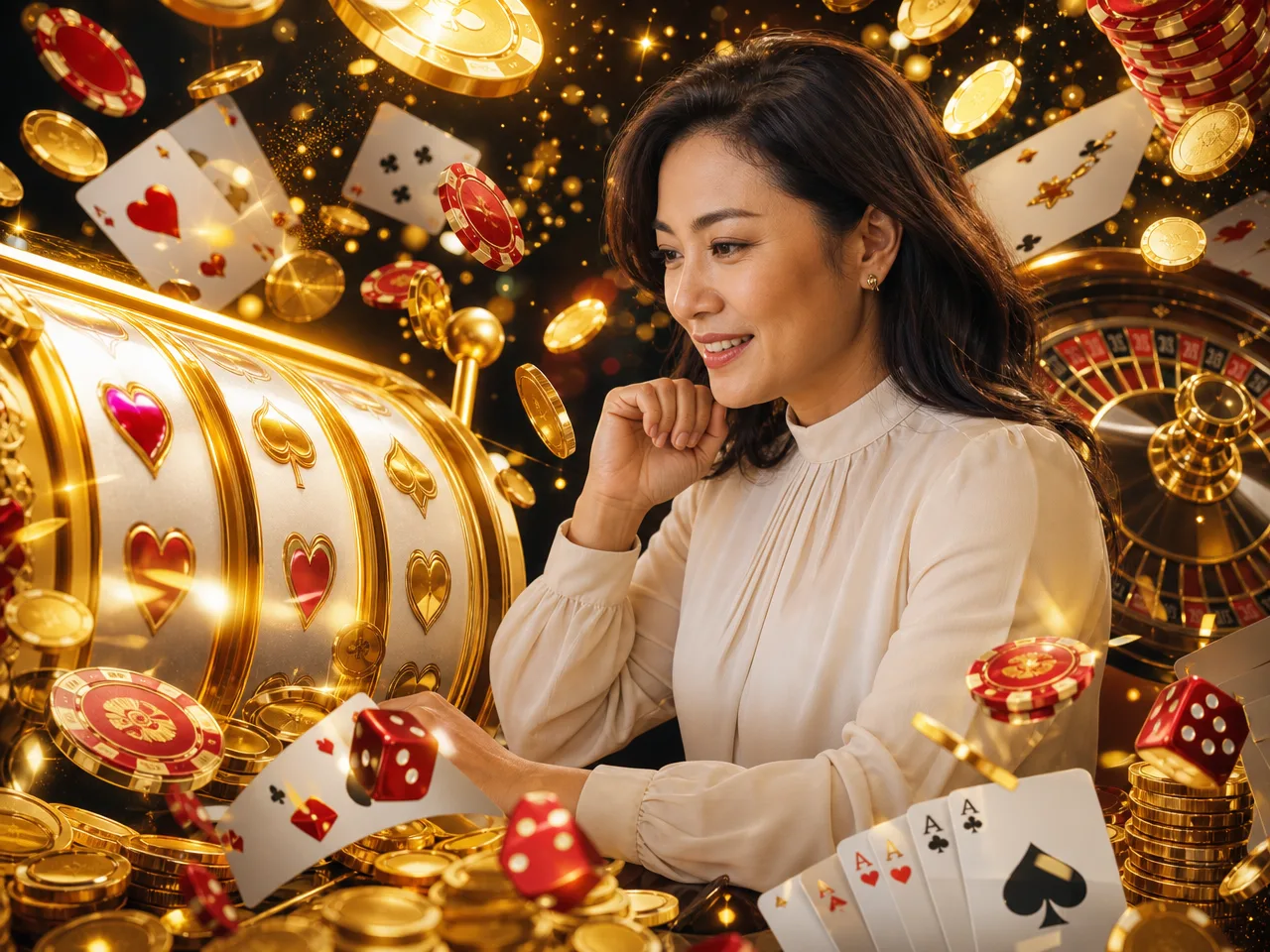 The Online Casino Built Around the Games. Lucky555 Malaysia was created for players who care most about wha… – gold slots collage illustration