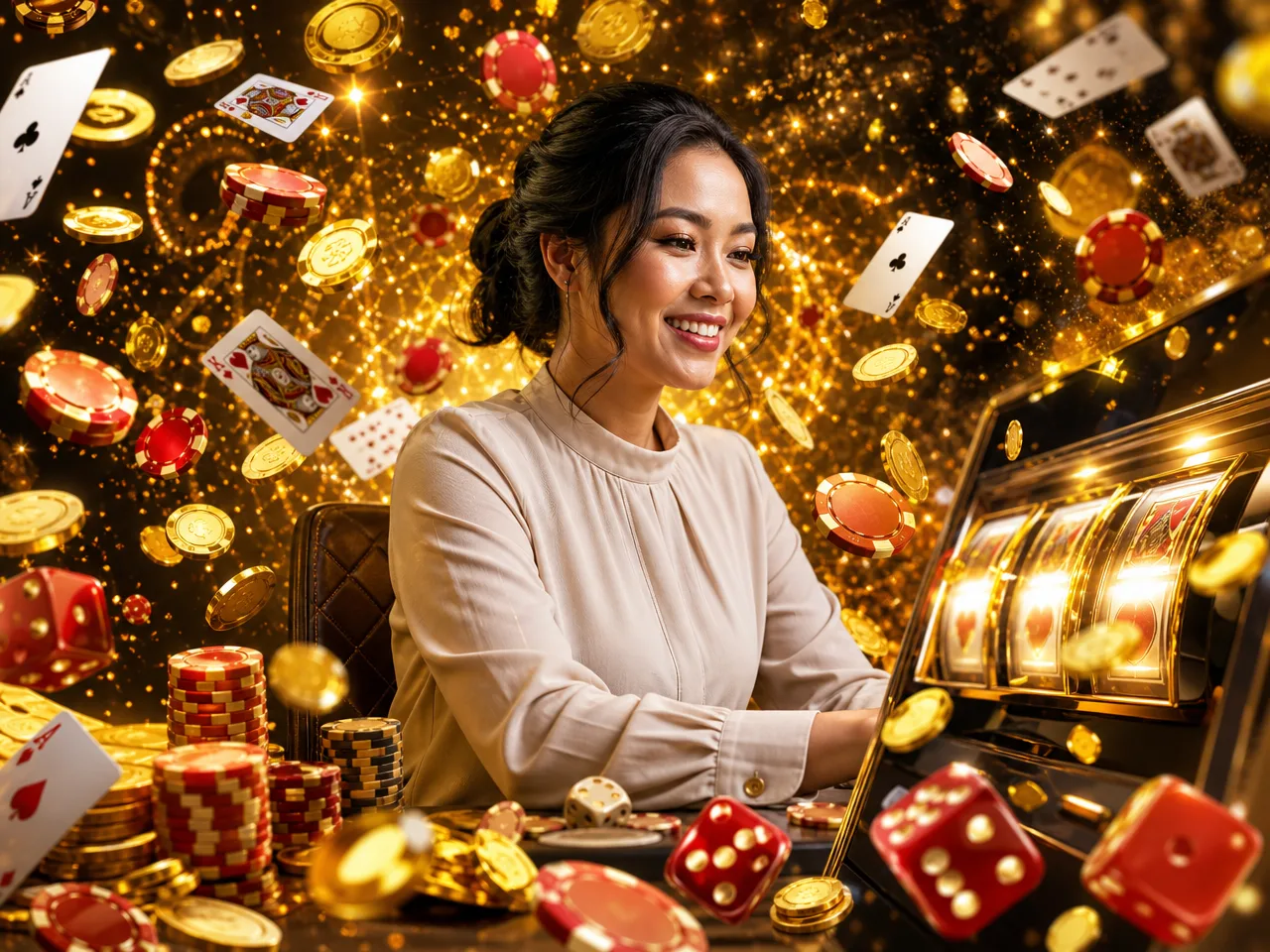Who We Are – gold slots collage illustration